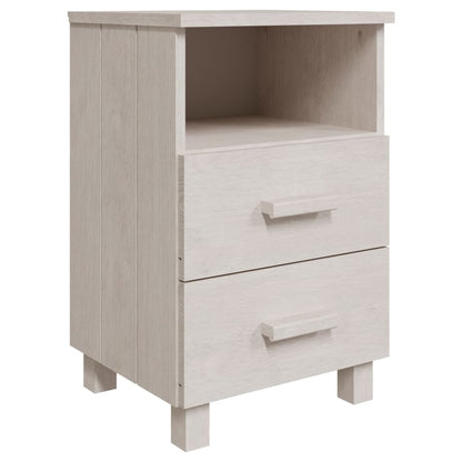Mesitas De Noche 2 Uds Hamar Pino Macizo Blanco 40x35x62 Cm_1