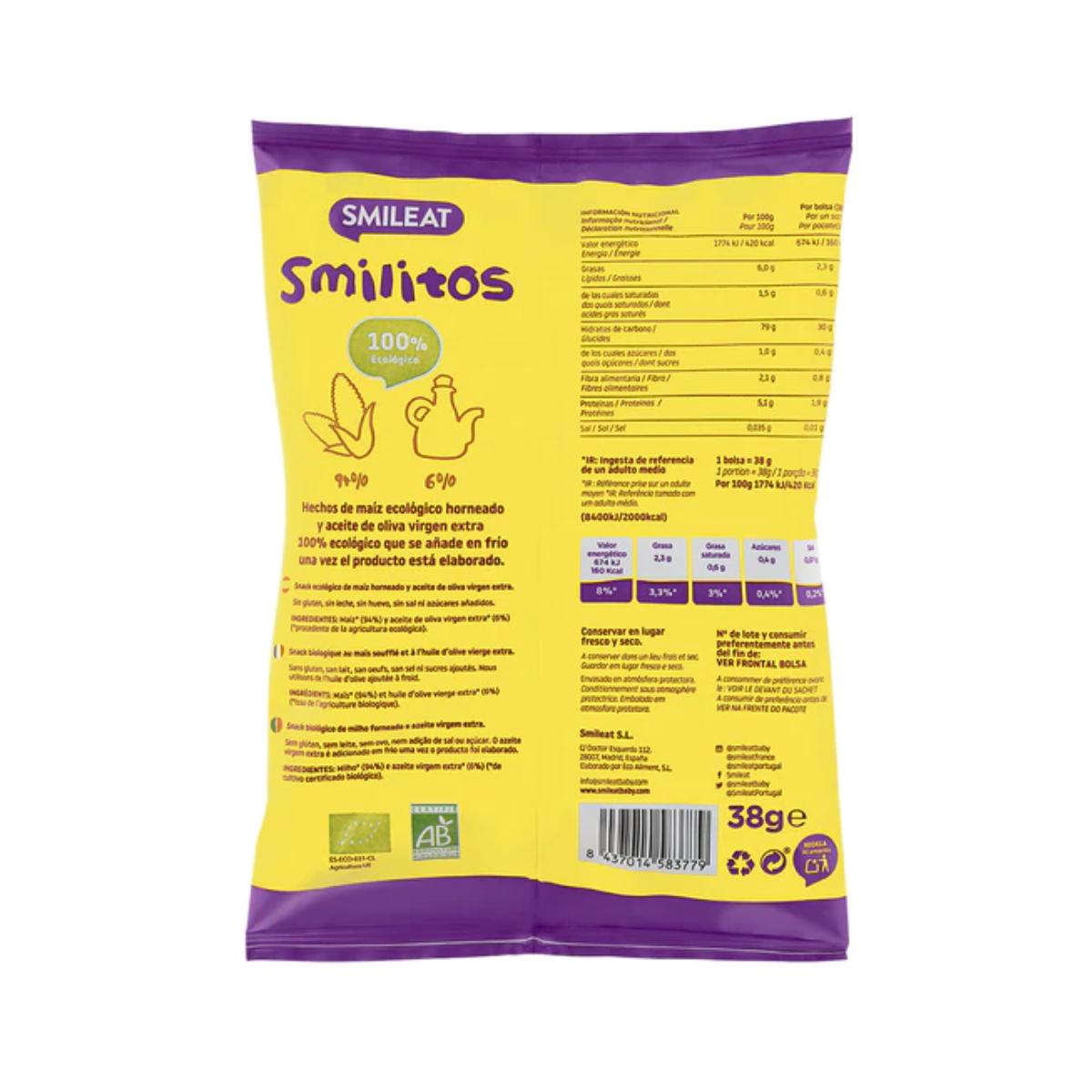 Smilitos, gusanitos de maíz ecológico Smileat 38g