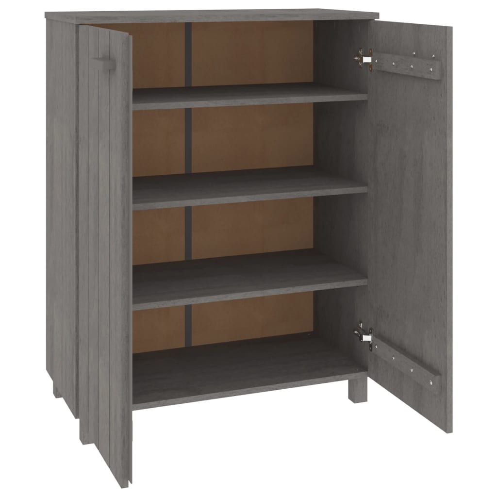 Zapatero Hamar Madera Maciza Pino Gris Claro 85x40x108 Cm / Vetonek_4