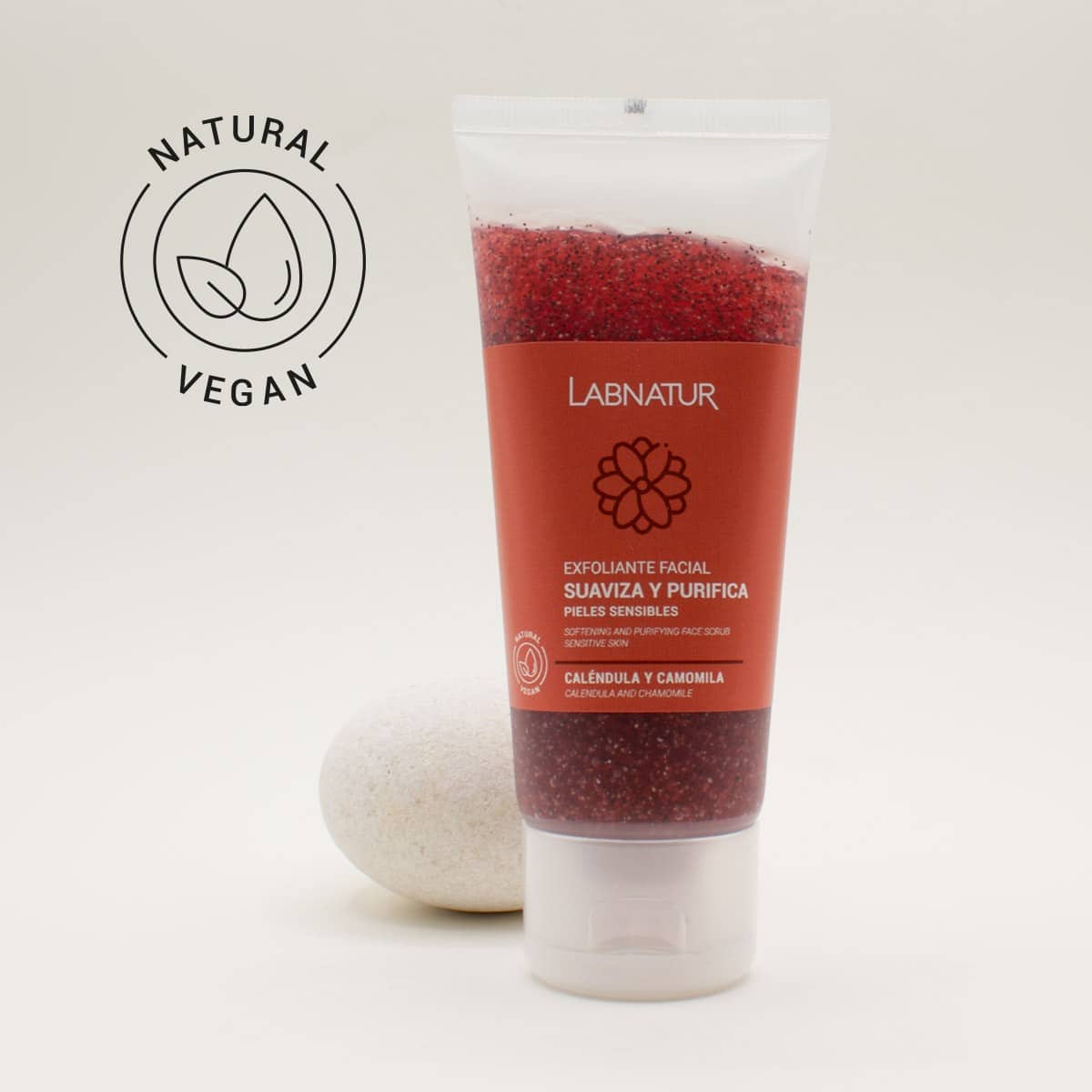 Exfoliante Facial de Caléndula y Camomila Labnatur 100 ml | Gránulos de Coco | Limpieza Suave | Piel Sensible | Vegano_2
