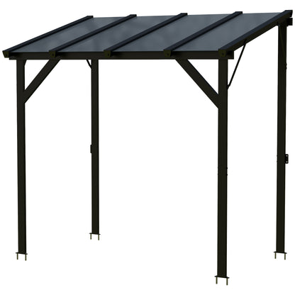 Outsunny Carpa Barbacoa 2,5x1,5 M Con Techo De Policarbonato Y Diseño Adosado_4