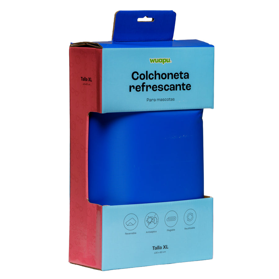 Colchoneta De Gel Refrescante Para Perro Talla Xl De 100x60cm En Color Azul Liso Wuapu_0