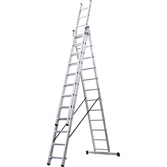 Escalera Aluminio Extensible Pro Triple - 14 Peldaños - 4+4+4 M_0