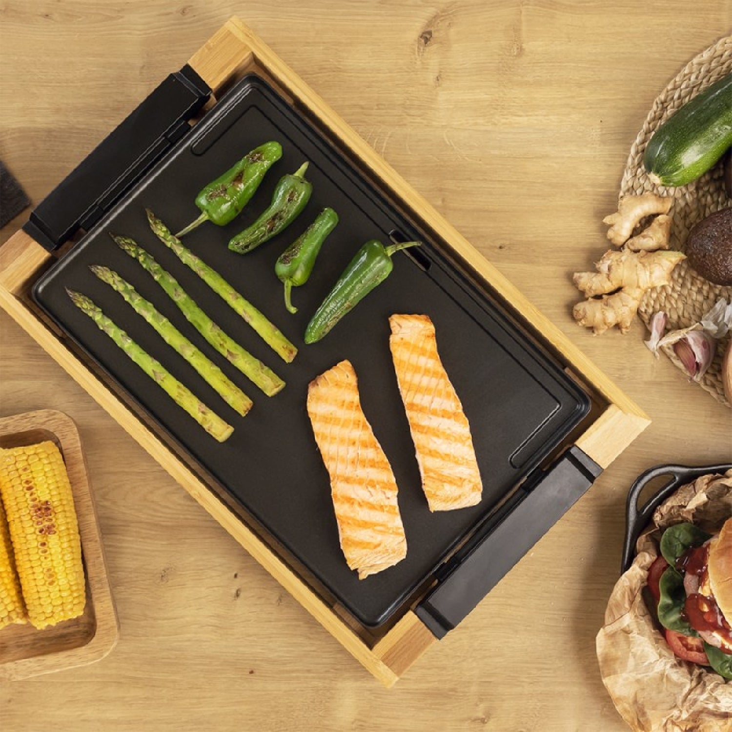 Cecotec Plancha Eléctrica Plancha De Cocina Tasty&grill 2000 Bamboo_3
