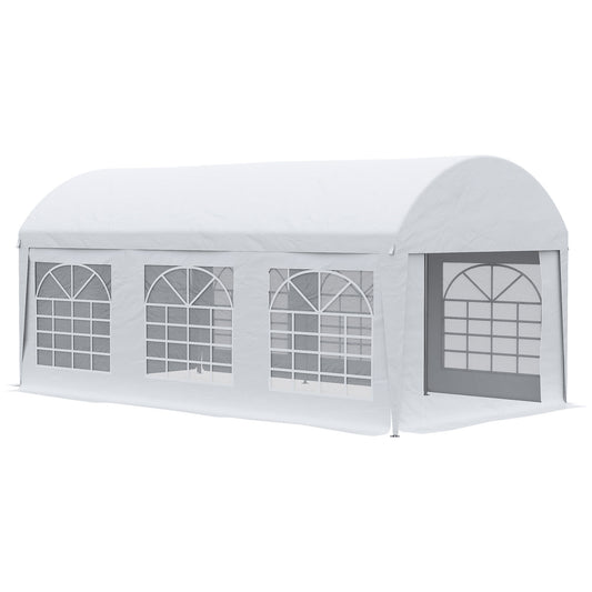 Outsunny Carpa De Jardín 6x3 M Paredes Laterales Extraíbles Puerta 6 Ventanas_0