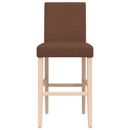 Taburetes Altos 2 Uds Madera Maciza De Caucho Y Tela_3