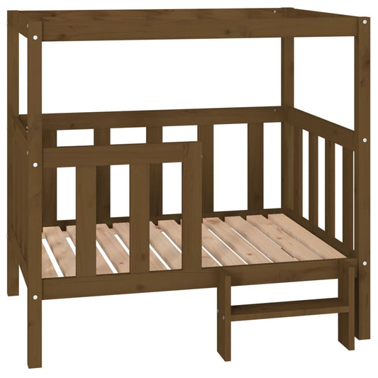 Vidaxl Cama Perros Madera Maciza Pino Marrón Miel 105,5x83,5x100 Cm_0