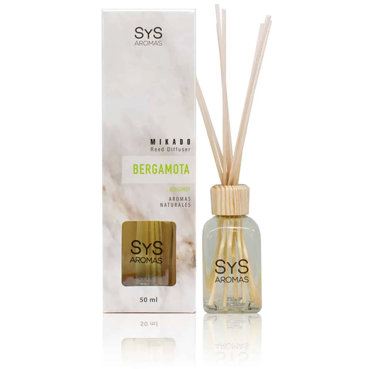 Ambientador Mikado Bergamota Mármol SYS Aromas 50 ml | Aroma Cítrico y Floral | Equilibrante_0