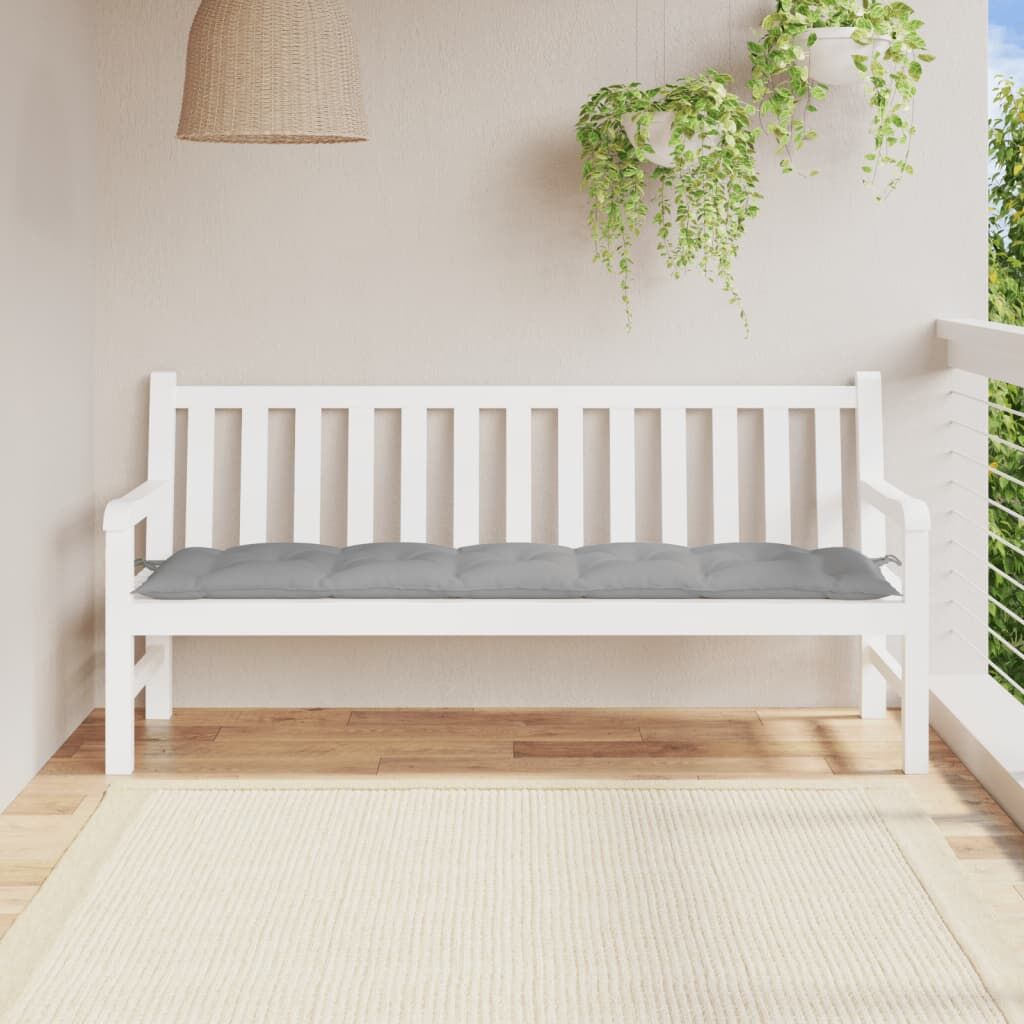 Vidaxl Cojín De Banco De Jardín Tela Oxford Gris 180x50x7 Cm_1