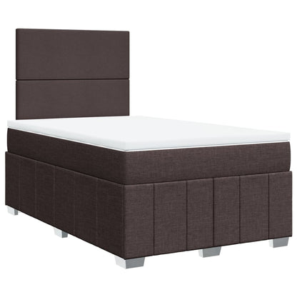 Cama Box Spring Con Colchón Tela Marrón Oscuro 120x200 Cm / Vetonek_2
