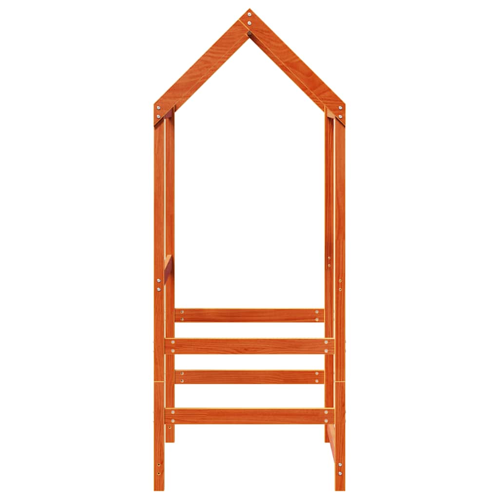 Techo De Cama Infantil Madera Maciza Marrón 118x70x176,5 Cm_4