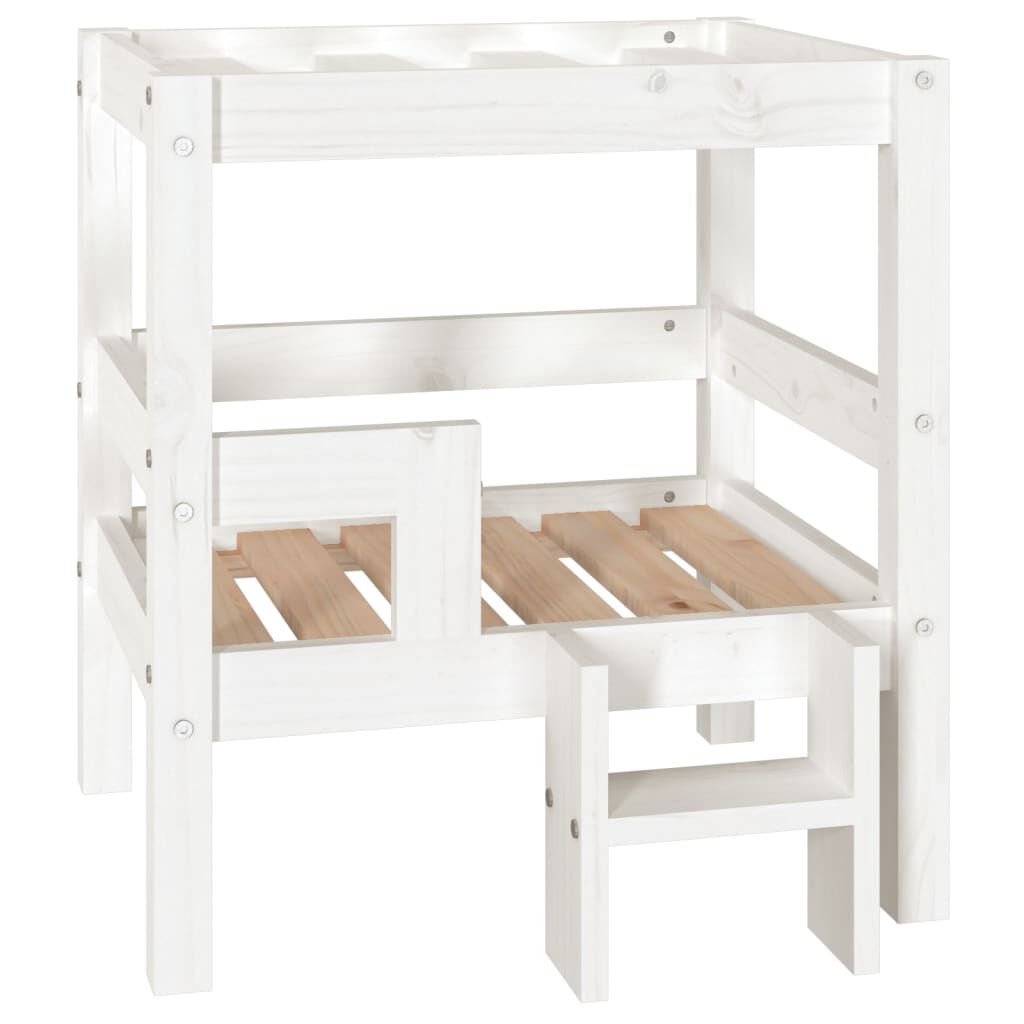 Vidaxl Cama Para Perros Madera Maciza De Pino Blanco 55,5x53,5x60 Cm_0