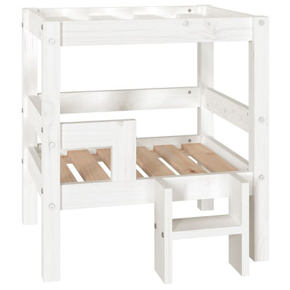 Vidaxl Cama Para Perros Madera Maciza De Pino Blanco 55,5x53,5x60 Cm_0