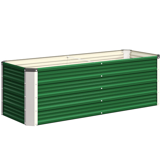 Outsunny Arriate De Jardín De Acero Jardinera Cultivos Plantas 125x47x40cm Verde_0