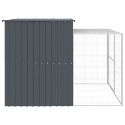 Vidaxl Caseta Perros Con Corral Acero Galvanizado Gris 214x253x181 Cm_3