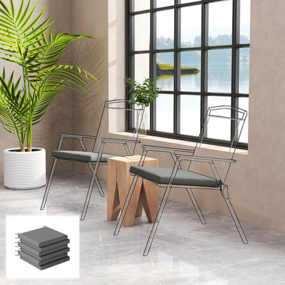 Outsunny Juego De Cojines Para Sillas De Comedor De 6 Piezas 46x42x7 Cm Gris_1