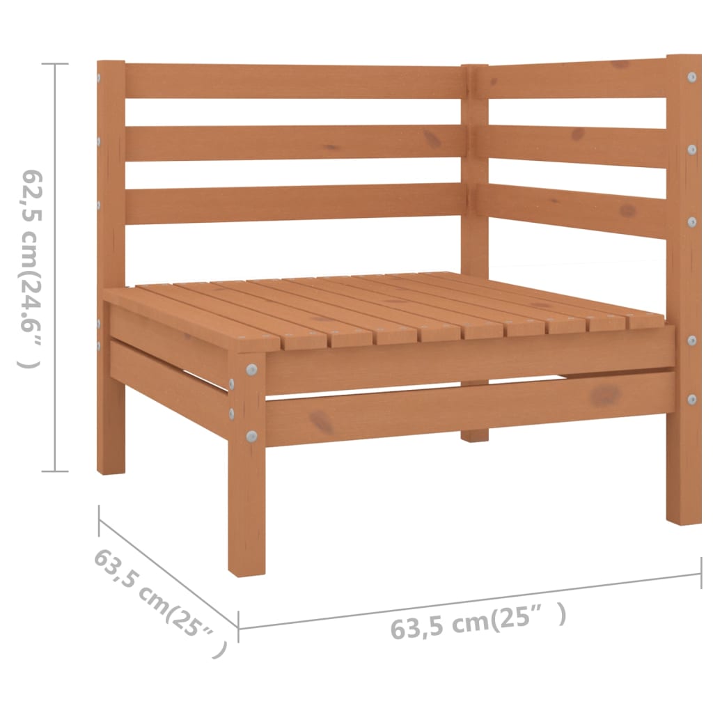 Juego Muebles De Jardín 4 Pzas Madera Maciza Pino Marrón Miel / Vetonek_2