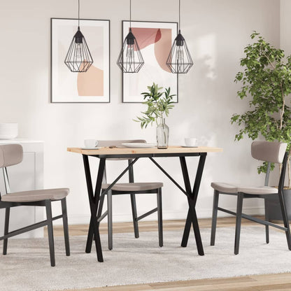 Mesa De Comedor Marco X Madera Maciza Pino Acero 100x50x75,5 Cm_1