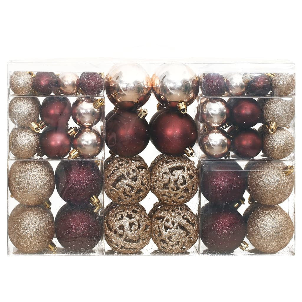 Vidaxl Bolas De Navidad 100 Uds Color Champán Y Marrón 3 / 4 / 6 Cm_1