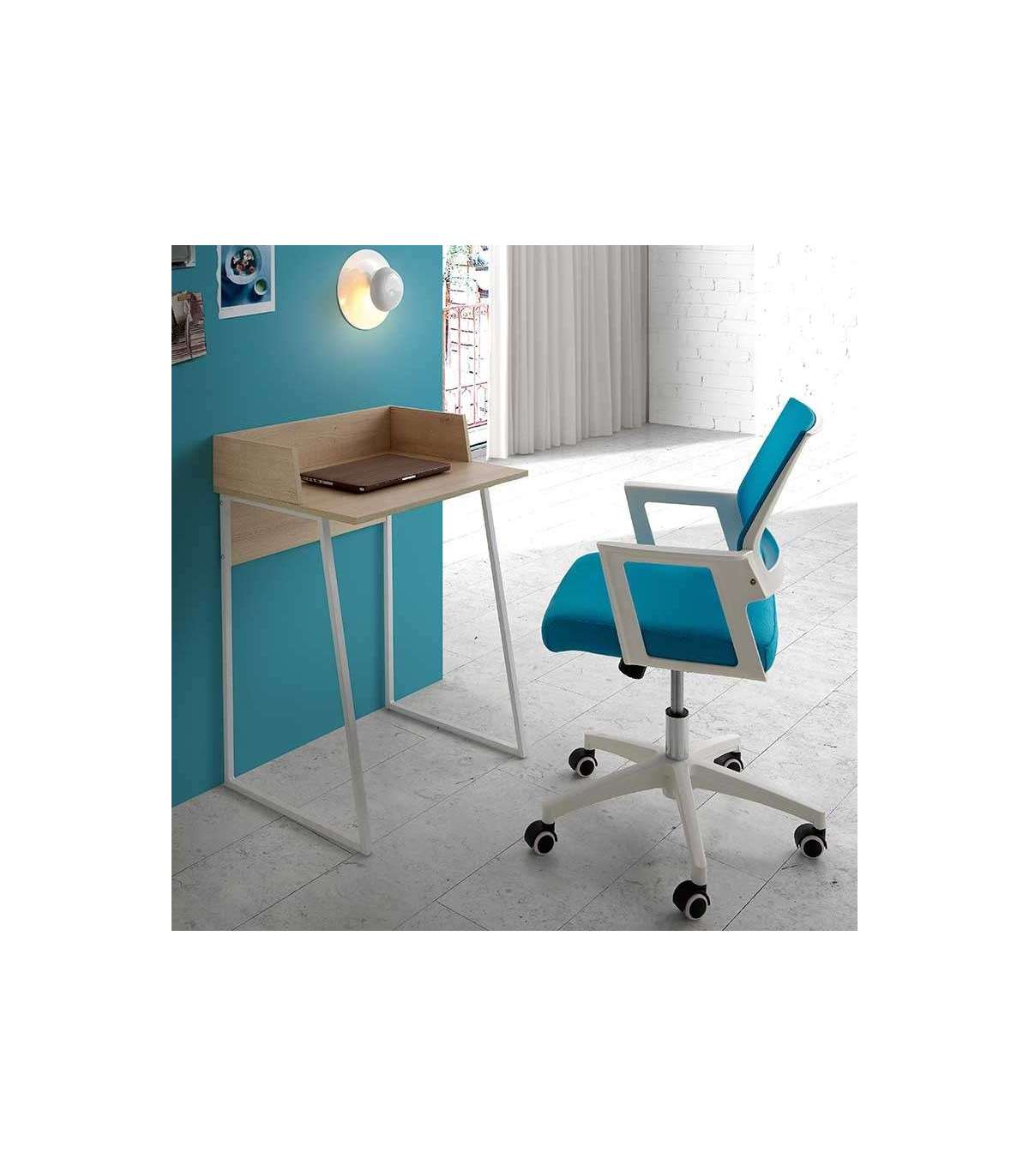 Silla Despacho Giratoria Elevable Azul, 58cm(ancho) 83/93cm(altura) 64cm(fondo)._5