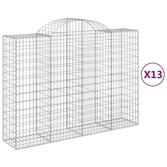 Cestas Gaviones 13 Uds Forma De Arco Hierro 200x50x140/160 Cm_0