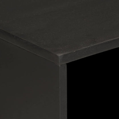 Mesita De Noche Madera Maciza De Mango Negra 50x33x60 Cm_4