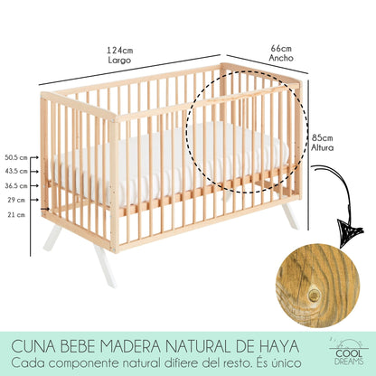 Cuna De Bebe Convertible En Cama Koala Con Kit Colecho, Colchón Morfeo Y Kit Barandillas_4