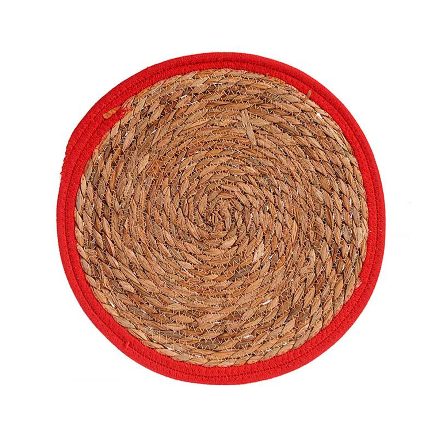 Tapete Natural Borde Rojo 35cm Colección Kinvara_2