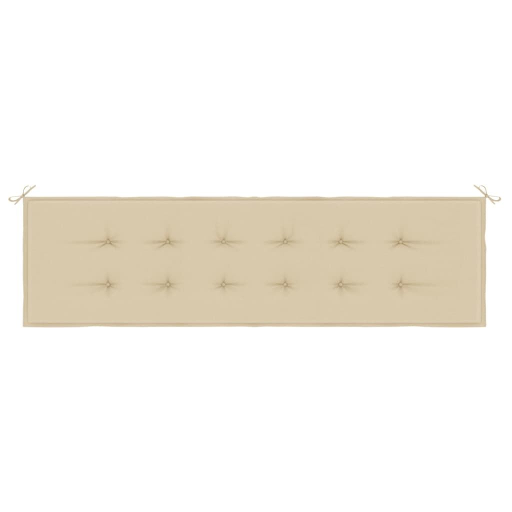 Vidaxl Cojín De Banco De Jardín Tela Oxford Beige 180x50x3 Cm_3