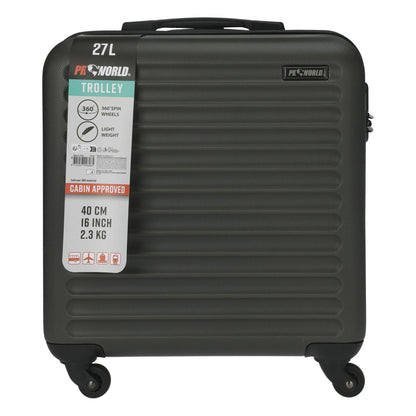 Well Home Maleta Trolley Abs De 16'' Con 4 Ruedas Color Negro