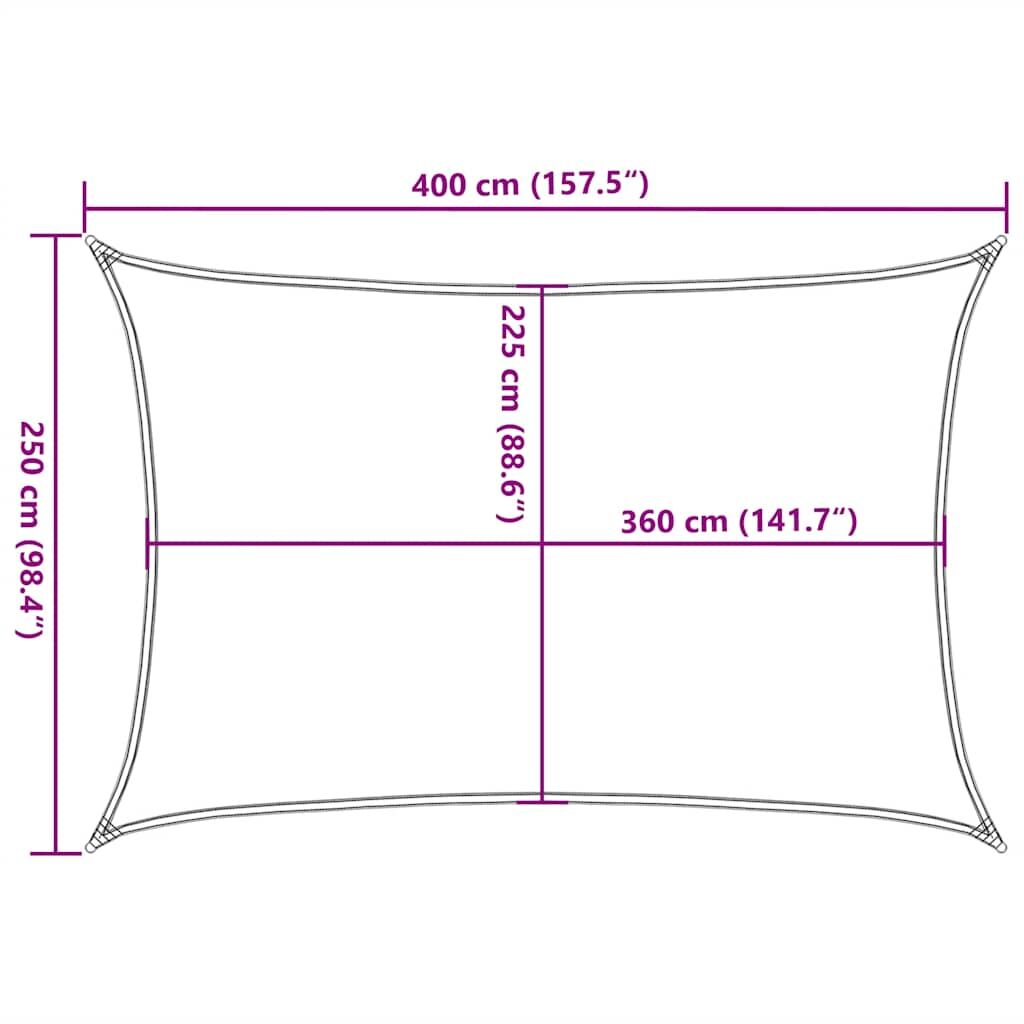 Vidaxl Toldo De Vela Rojo Hdpe 160 G/m² 2,5x4 M_2