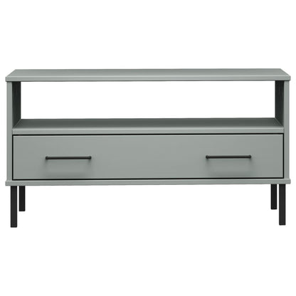 Mesa De Centro Patas Metal Oslo Madera Maciza Gris 85x50x45 Cm_2