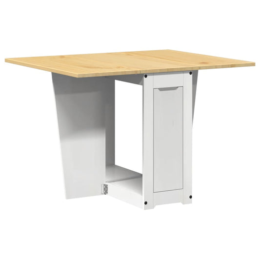Mesa De Comedor Plegable Mariposa Corona Madera Pino Blanco_0