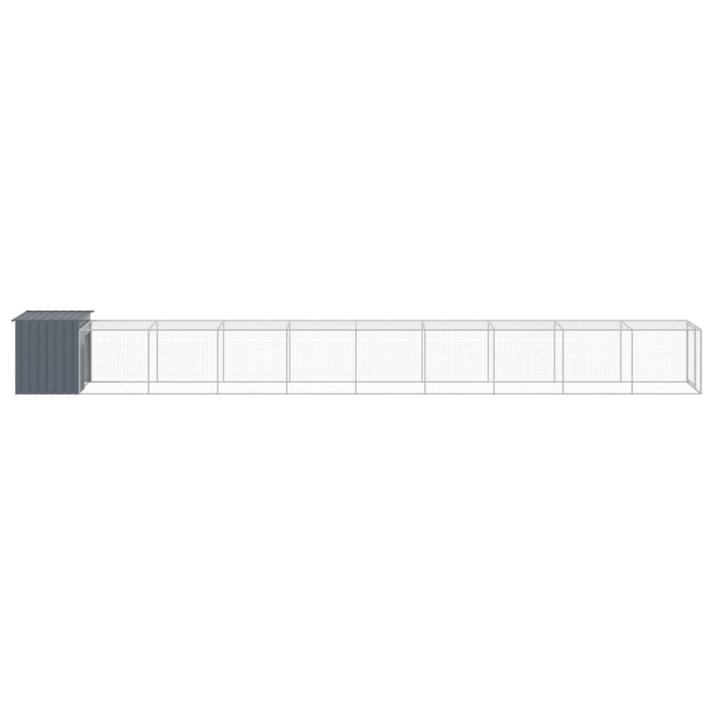 Vidaxl Gallinero Con Corral Acero Galvanizado Gris 110x1017x110 Cm_3