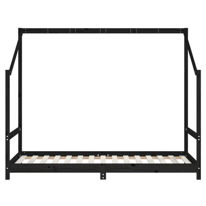 Vidaxl Estructura De Cama De Niños Madera De Pino Negro 2x(90x190) Cm_5