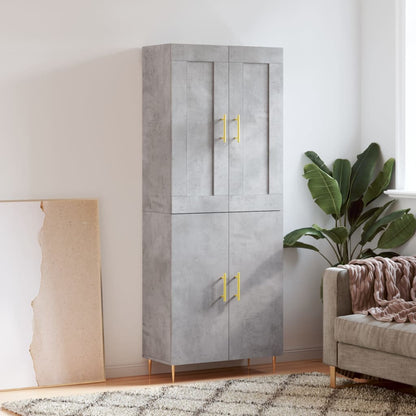 Aparador Alto Madera Contrachapada Gris Hormigón 69,5x34x180 Cm_0