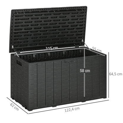 Outsunny Baúl De Almacenamiento Exterior 366l Con Ruedas 122,4x62x64,5 Cm_2