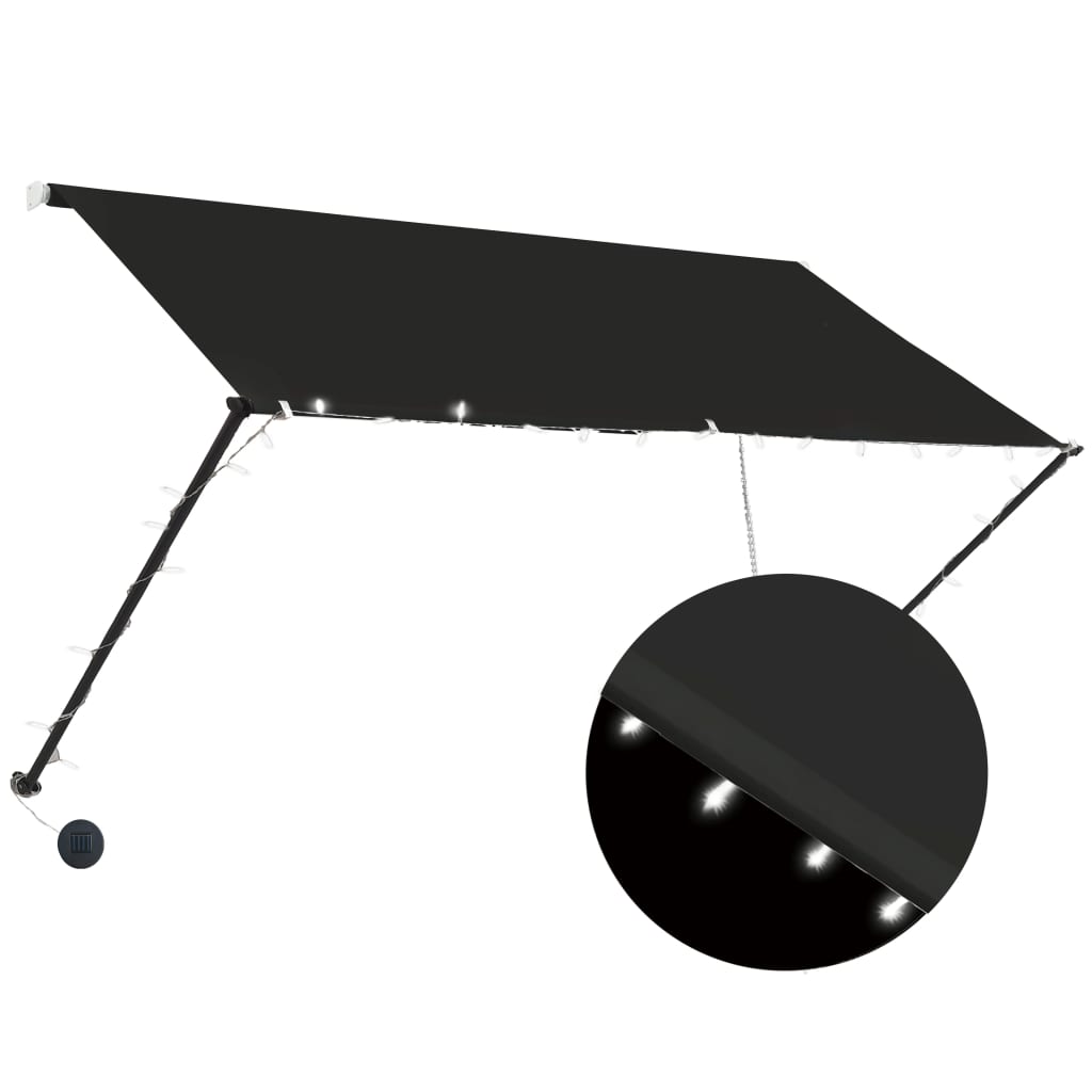 Toldo Retráctil Con Led Gris Antracita 250x150 Cm_0