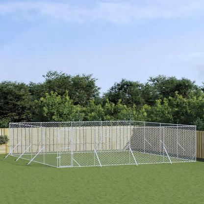 Vidaxl Perrera De Exterior Acero Galvanizado Plateado 8x8x2 M_1