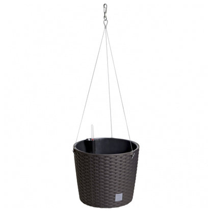 Maceta Redonda Con Gancho 8,9 Litros Rato W En Color Ocre Oscuro Con Cubilete Para Plantar 25,6 X 25,6 X 21,9 Cm