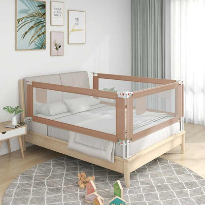 Vidaxl Barandilla De Seguridad Cama De Niño Taupe Tela 100x25 Cm_1