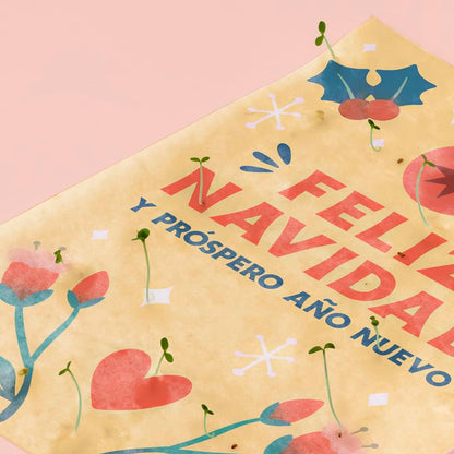 Tarjeta Navideña Plantable Feliz Navidad Con Semillas De Flores - Regalo Original - Resetea_4