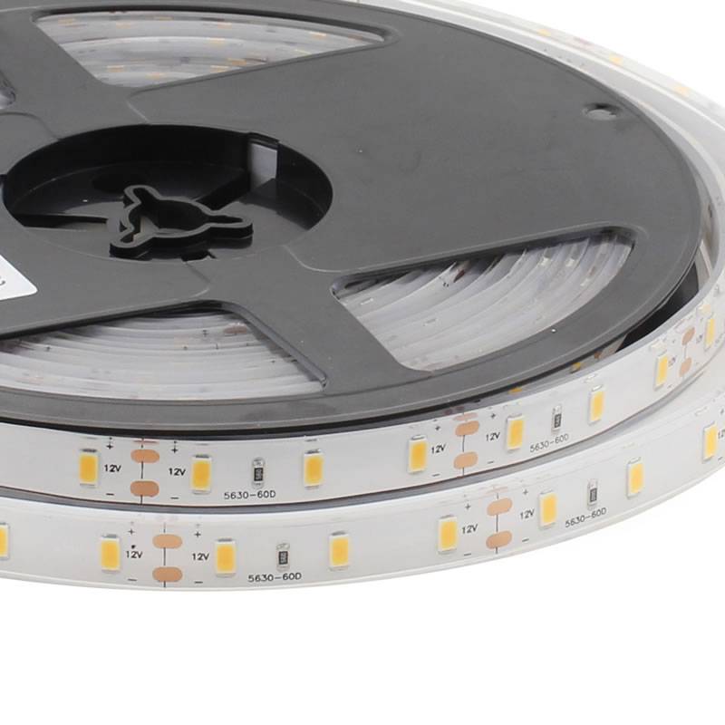 Tira Led Monocolor Hq Smd5630, Chipled Samsung Dc12v, 5m (60led/m),72w, Ip68, Blanco Cálido_0