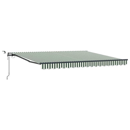 Toldo Retráctil Verde Y Blanco 400 X 300 Cm Poliéster_0