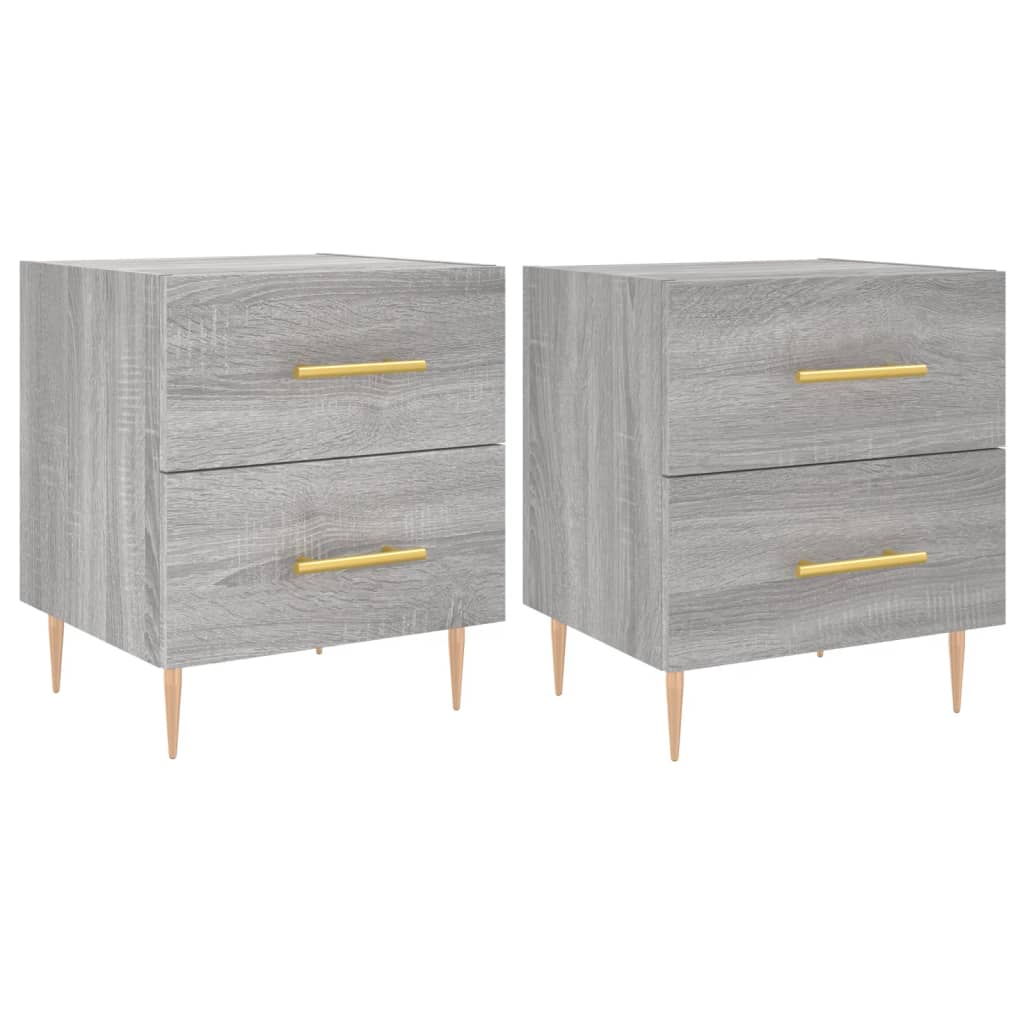 Mesitas Noche 2 Uds Madera Ingeniería Gris Sonoma 40x35x47,5 Cm_0