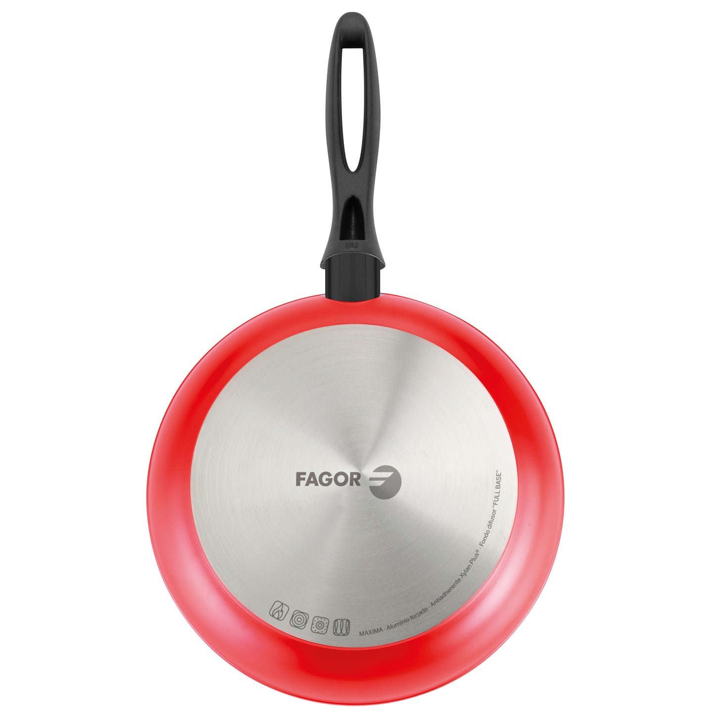 Set 3 Sartenes 20-24-28 Cm Inducción, Aluminio Forjado, Antiadherente Xylan Ecológico Sin Pfoa Fagor Maxima Rojo_3