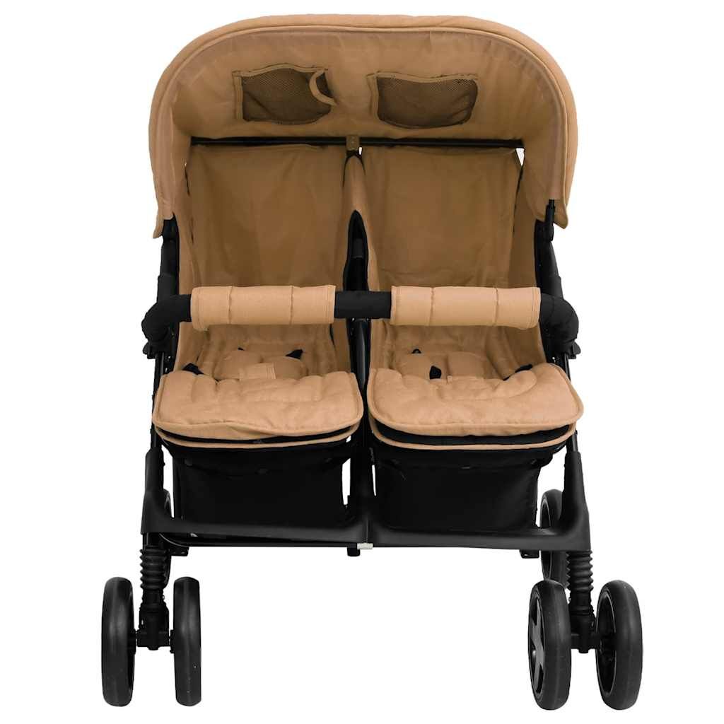 Vidaxl Carrito Para Gemelos De Acero Gris Taupé_1