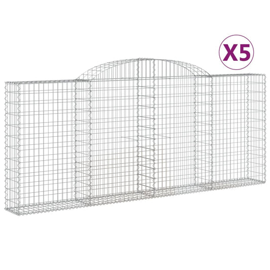 Cestas Gaviones 5 Uds Forma De Arco Hierro 300x30x120/140 Cm_0