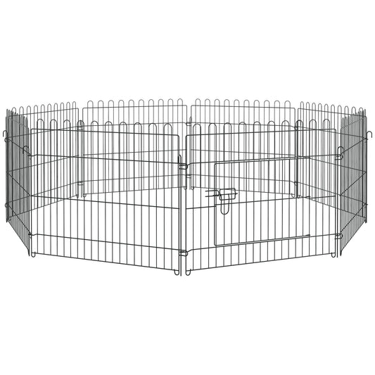 Pawhut Parque Perros Plegable Cerca Entrenamiento Mascotas 8 Vallas 71x61cm_0