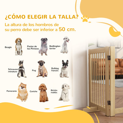 Pawhut Barrera De Seguridad Para Perros De Madera Plegable Con Soporte De Pie_3